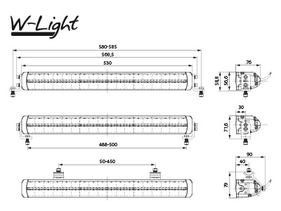 Extraljuskit, W-Light IMPULSE III – 549m 1 LUX – 528mm Fordonsbelysning 6