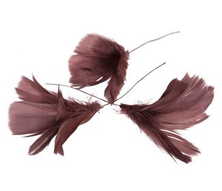 Fjäder/Tråd Blom Mörkrosa – 12 pack – 10cm Fjädrar