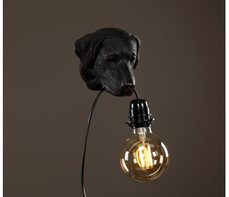 Lampa Hund Svart/Brun 12x13cm – 1st Bord & Väggdekorationer