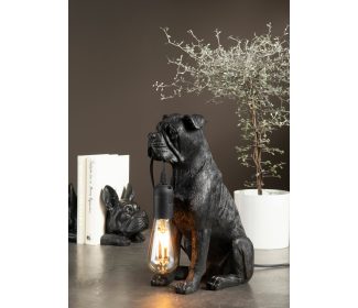 Bordslampa Hund Svart/Brun Poly 31x20x38cm Bordslampor