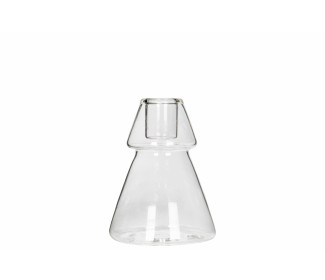 Ljusstake Glas Gran Klar 8×10,5cm – 1st Glas - Flaskor / Krukor / Vaser