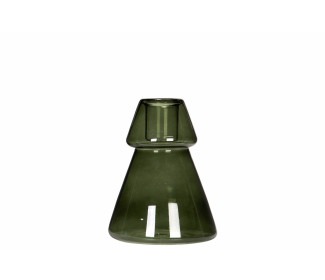 Ljusstake Glas Gran Grön 8×10,5cm – 1st Fyndhörnan