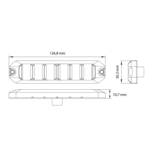 Optibeam FLEX LM6, 6LED, horisontell, Gul, XA2, DV - Böjbar