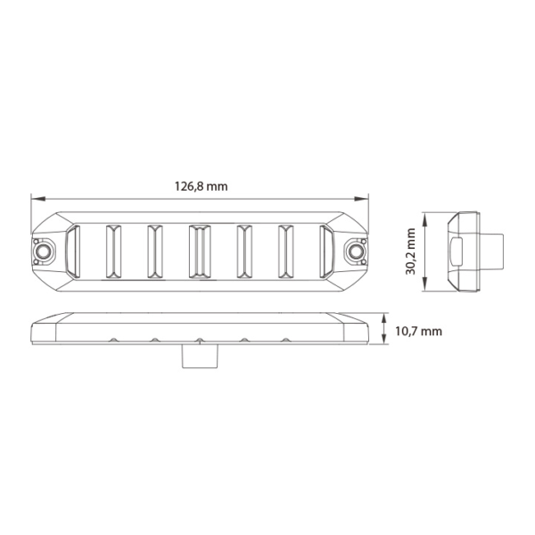 Optibeam FLEX LM6, 6LED, horisontell, Gul, XA2, DV - Böjbar