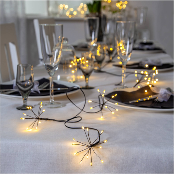Ljusslinga Flower - 96 LED - 2.1 Meter - Svart