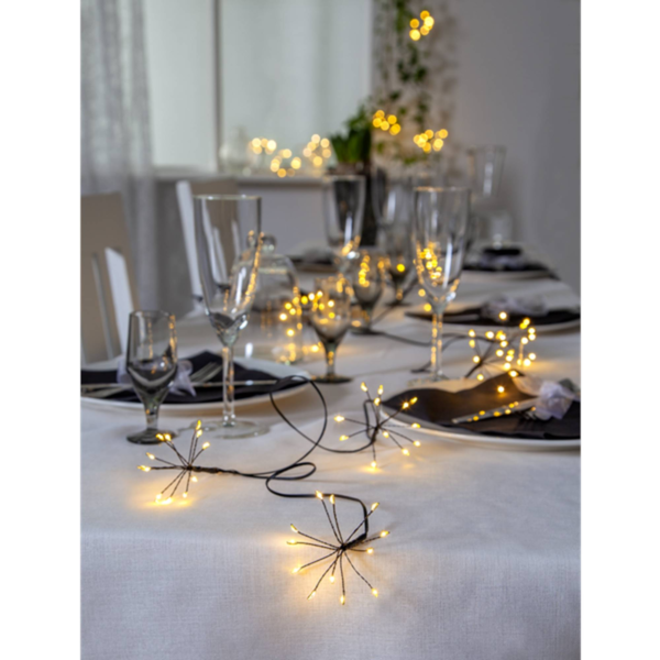Ljusslinga Flower - 96 LED - 2.1 Meter - Svart