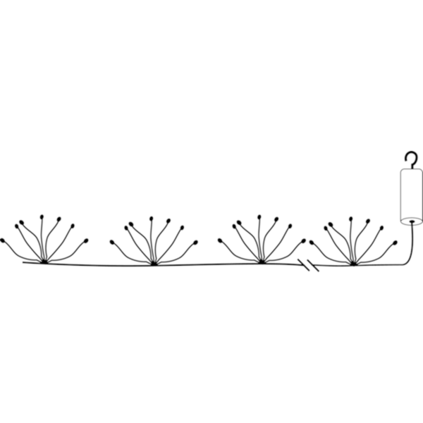 Ljusslinga Flower - 96 LED - 2.1 Meter - Svart