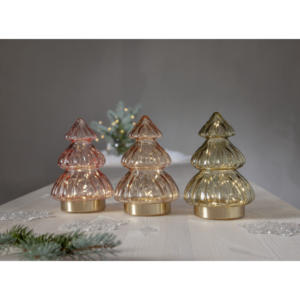 Glasdekoration Abete - 20 LED - Beige