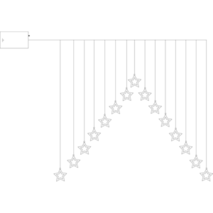 Ljusgardin DecyStar - 75 LED - 125x100cm