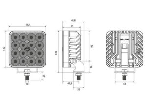 BullPro Spectrum 96 Square LED-arbetsljus