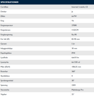 DOWNLIGHTSET MD-360 NXT, 6X610 LM, 7W, 2700K, 230V, IP44 - 6 Pack