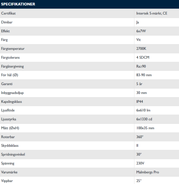 DOWNLIGHTSET MD-360 NXT, 6X610 LM, 7W, 2700K, 230V, IP44 - 6 Pack