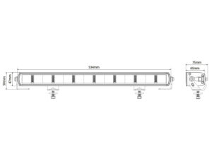 OPTIBEAM Super Captain One 600, vit/orange positionsljus - 635m 1 LUX - 534mm