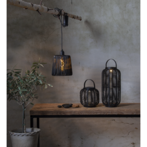 Solcellslykta Runda - 15cm - Svart