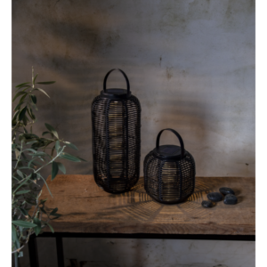 Solcellslykta Runda - 15cm - Svart