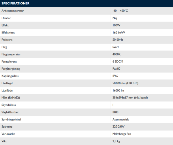 Strålkastare Areal, IP66 - 100w