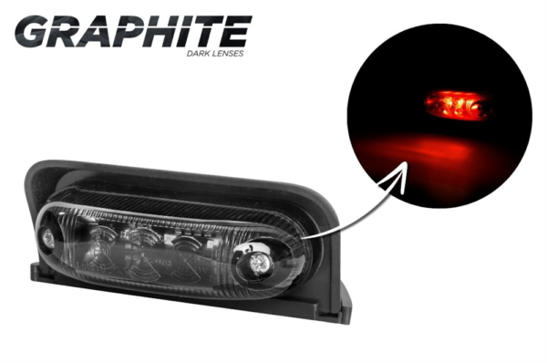 Positionsljus Röd, Graphite, 0,25m, DV