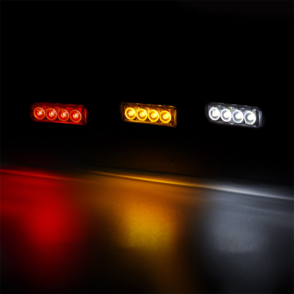 Positionsljus Röd, Slim, 4 LED, Graphite, 0,25m, DV