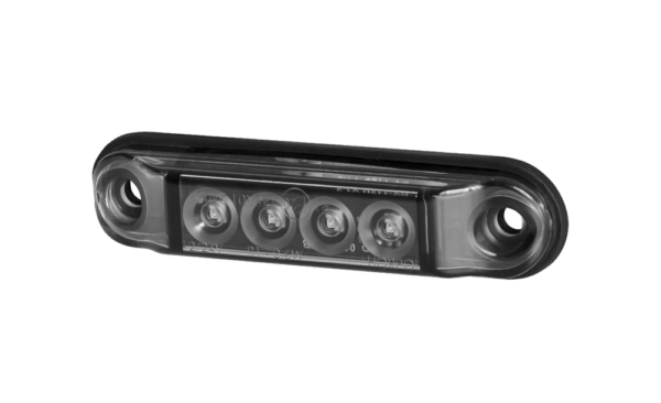 Positionsljus Röd, Slim, 4 LED, Graphite, 0,25m, DV