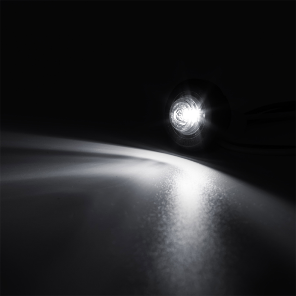 Positionsljus Vit, rörmontage, 0,5m, Graphite, DV