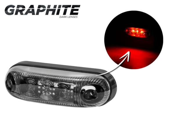 Positionsljus Röd, Graphite, 0,45m, DV