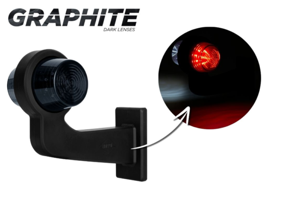 Positionsljus, Röd/Vit, Flex 90°, 0,5m, Graphite, DV