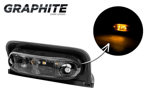 Sidomarkeringsljus Gul, Graphite, 0,25m, DV