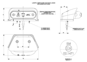 Sidomarkeringsljus Gul, Graphite, 0,25m, DV