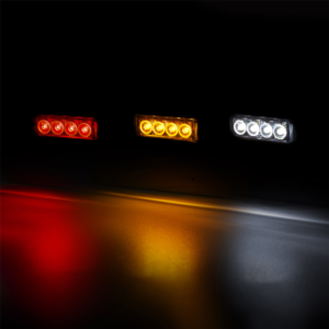 Sidomarkeringsljus Gul, Slim, 4 LED, Graphite, 0,25m, DV