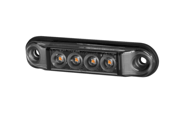 Sidomarkeringsljus Gul, Slim, 4 LED, Graphite, 0,25m, DV
