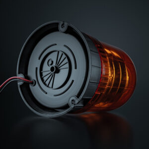 Big Energy roterande varningsljus XL Orange lins, planmontage 140 mm