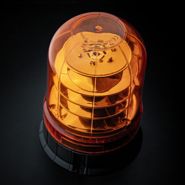 Big Energy roterande varningsljus XL Orange lins, planmontage 140 mm