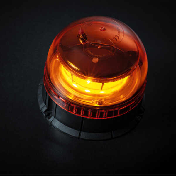 Big Energy roterande varningsljus Orange lins, planmontage 145 mm