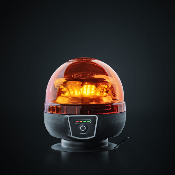 Big Energy roterande varningsljus Orange lins, magnet, cig-plug/USB-C 128 mm