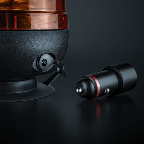 Big Energy roterande varningsljus Orange lins, magnet, cig-plug/USB-C 128 mm