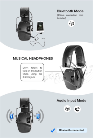 EM030B aktiva hörselskydd med Bluetooth