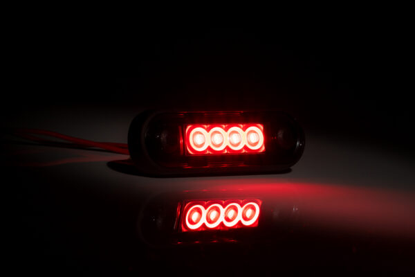 LED-positionsljus 5129000080 – rött, mörk lins, CC 58 mm
