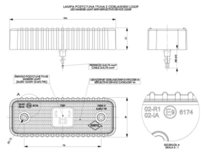 Horpol Positionsljus Röd, 0,3m, DV – 104x38x21 mm