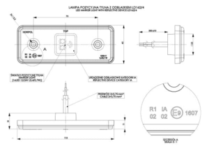 Horpol Positionsljus Röd, 0,3m, DV – 110x41x17 mm