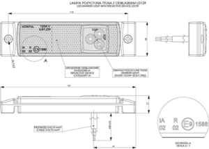 Horpol Positionsljus Röd, 0,45m, DV – 131x33x16 mm