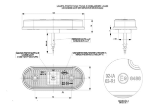 Horpol Positionsljus Röd, 0,5m, DV – 119,6x45,9x25,2 mm