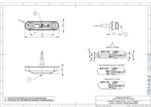 Horpol Positionsljus Vit, Slim, 3 LED, 0,3m, DV – 65x17,2x13,9 mm