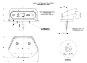 Horpol Positionsljus Röd, 0,25m, DV – 96x39x66 mm