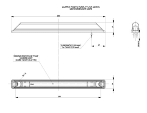 Horpol Positionsljus Transparent, Röd, 0,25m, DV – 255x24x27 mm