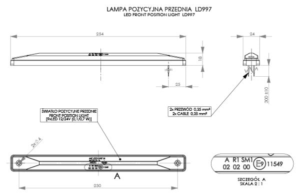 Horpol Positionsljus Vit, 0,3m, DV – 254x23,8x18 mm