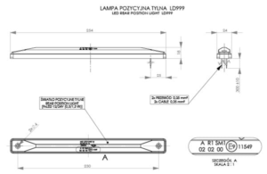 Horpol Positionsljus Röd, 0,3m, DV – 254x23,8x18 mm