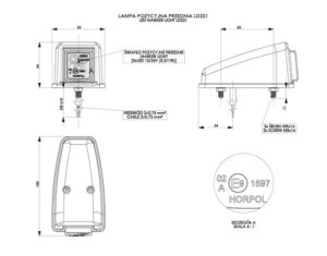 Horpol Positionsljus Vit, 0,25m, DV – 91x52x47 mm