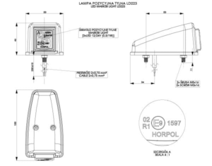 Horpol Positionsljus Röd, 0,25m, DV – 91x52x47 mm