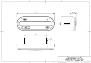 Horpol Positionsljus Röd, 0,5m, DV – 120x46x20,4 mm