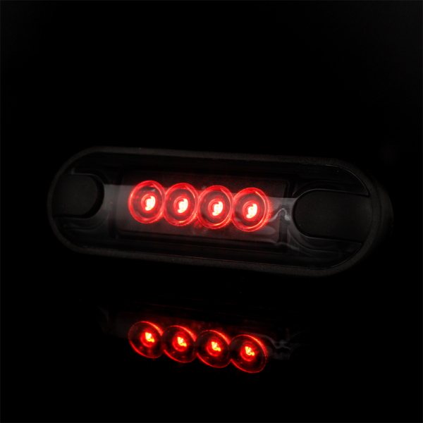 Horpol Positionsljus Röd, Slim. 4 LED, Graphite, 0,5m, DV – 84,2x27,7x11 mm